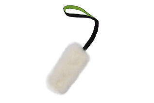 Pískací potvůrky - Přetahovadlo ovečka s podšitou rukojetí na amortizéru